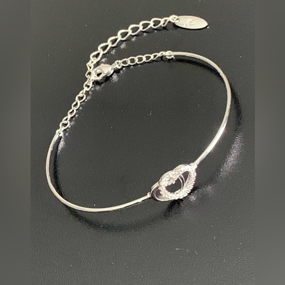 14K Gold Plated Crystal CZ Hearts Cuff Bracelet ( adjustable ) - Picture 4 of 8
